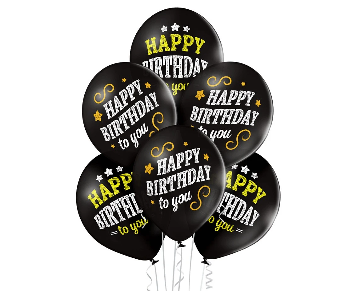 Balloons Belbal 12", D11, "Happy Birthday to you", 6 pcs